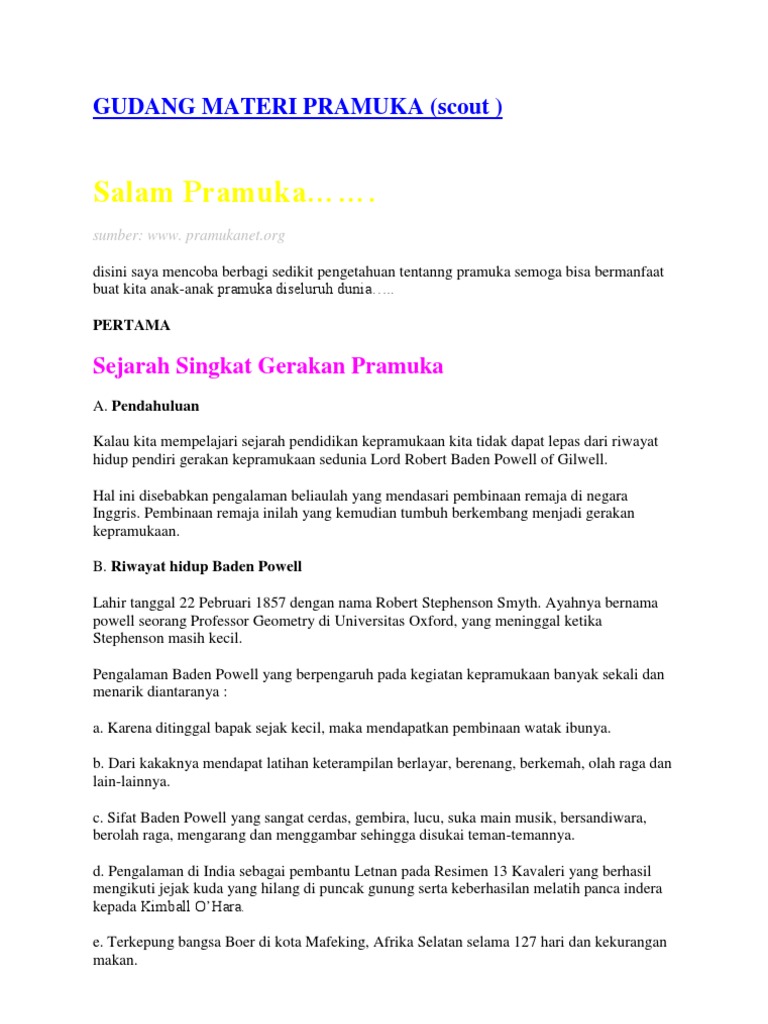 Gudang Materi Pramuka