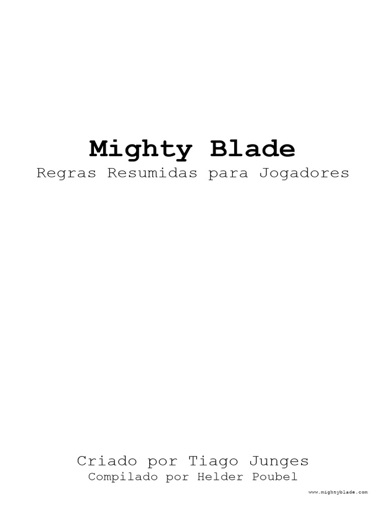 Mighty Blade 2.5 - Regras Resumidas | PDF