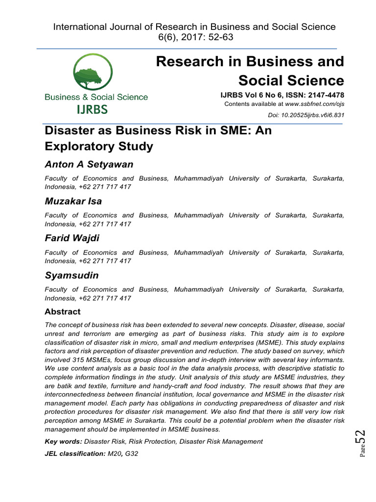 Admin1, Setyawan 52 63 | PDF | Risk | Risk Management