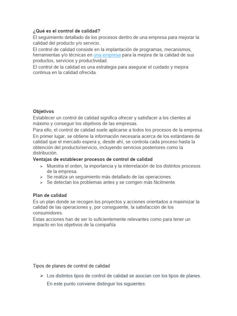 Estrategias y Técnicas de Control de Calidad | PDF | Calidad (comercial ...