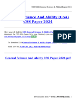 CSS GSA (General Science &#038 Ability) Paper 2024