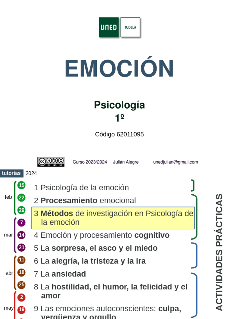 Psicología de la Emoción en UNED 2023 | PDF | Las emociones | Afecto ...