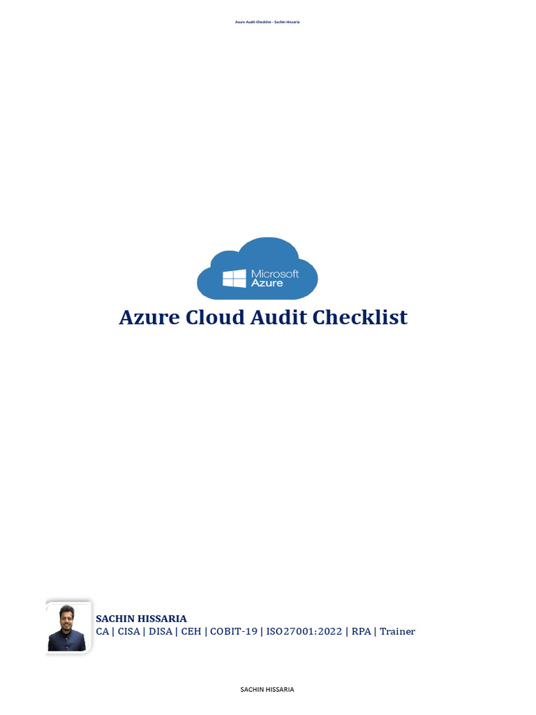 Azure Security Audit Checklist | PDF | Password | Microsoft Azure