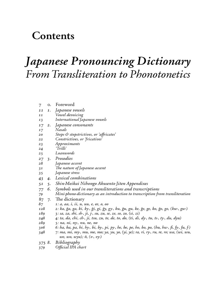 Japanese pronouncing dictionary from transliteration to phonotonetics