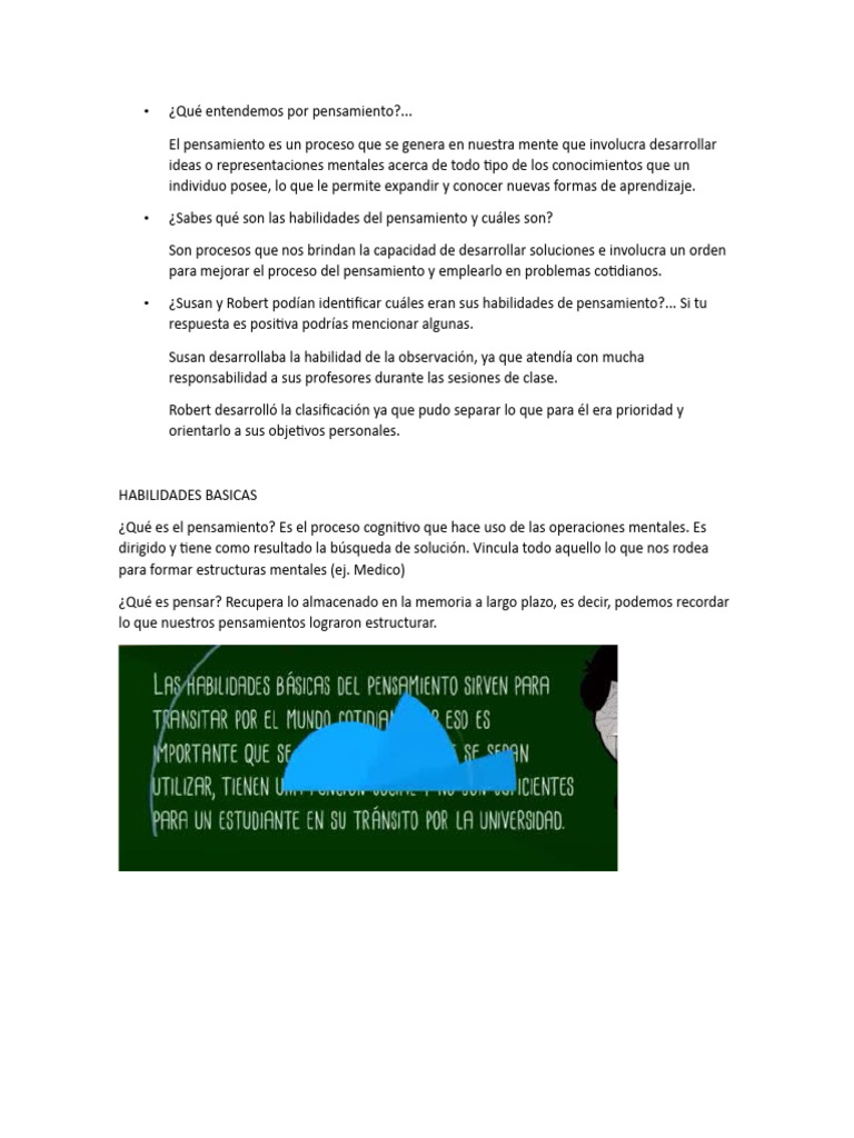 Habilidades del Pensamiento | PDF | Crecimiento personal y profesional