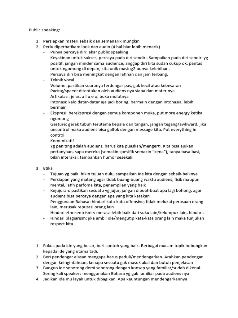 Teknik Intonasi dalam Public Speaking | PDF | Karier & Perkembangan ...