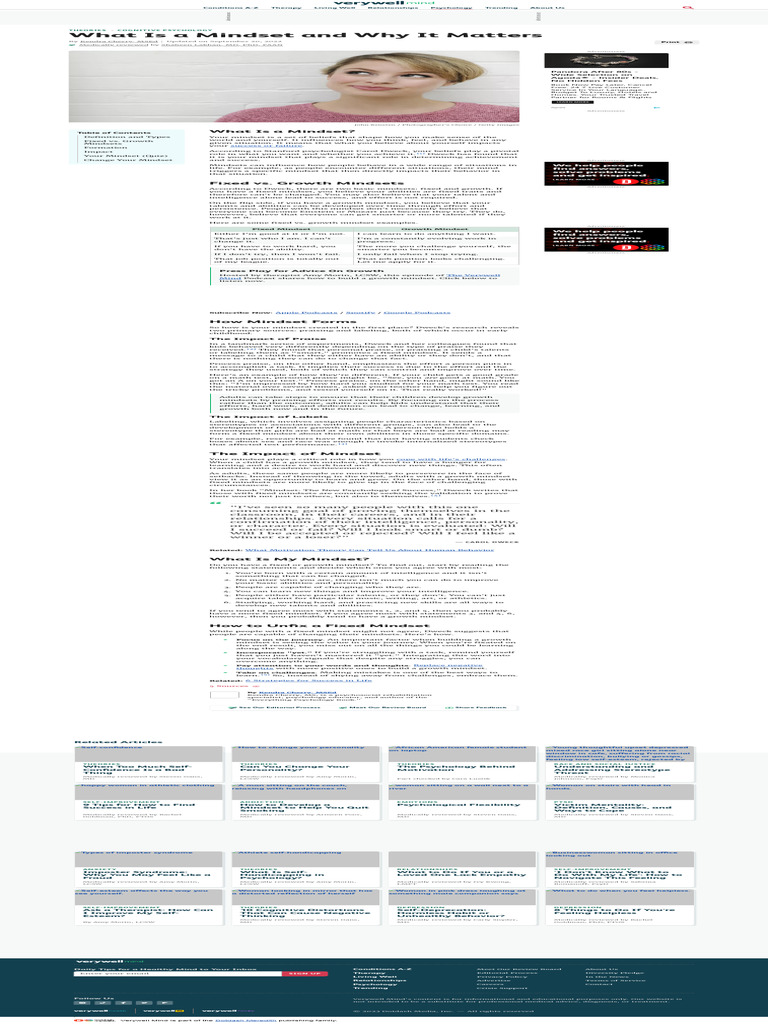 2 What Mindset Is And Why It Matters Pdf Mindset Self Esteem