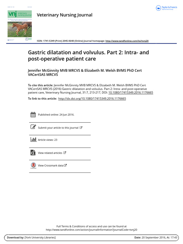 GDV Patient Care: Intra & Post-Op Guide | PDF | Stomach | Surgery