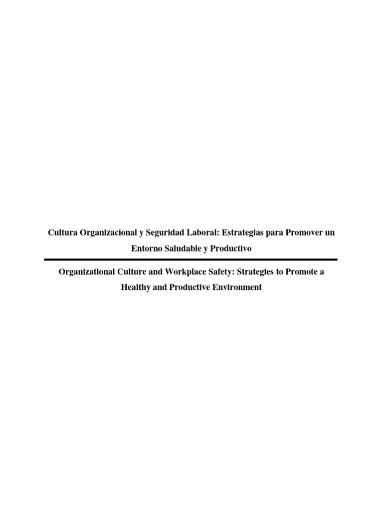 Cultura y Seguridad en el Trabajo | PDF | Seguridad y salud ocupacional ...