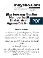 Khutbah Jumat Jika Seorang Muslim Memperhatikan Shalat Asalnya Agama Dia Itu Baik