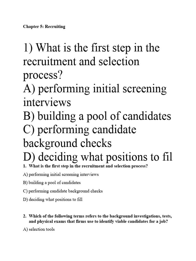 Chapter 5 Recruitment Revision | PDF | Recruitment | Employment Agency
