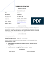 Alice Curriculum Vitae