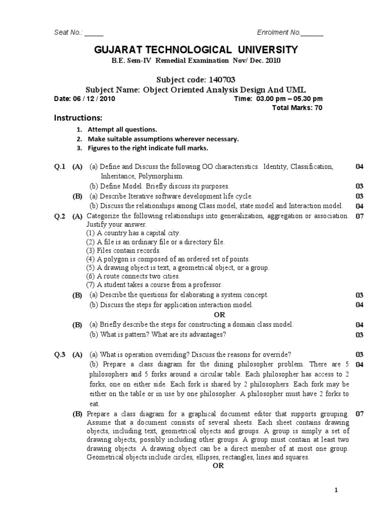 Object Oriented Analysis Design and Uml | PDF | Object Oriented ...