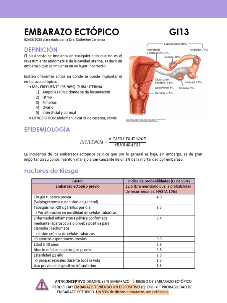 Embarazo Ectópico: Definición y Manejo | PDF | El embarazo ...
