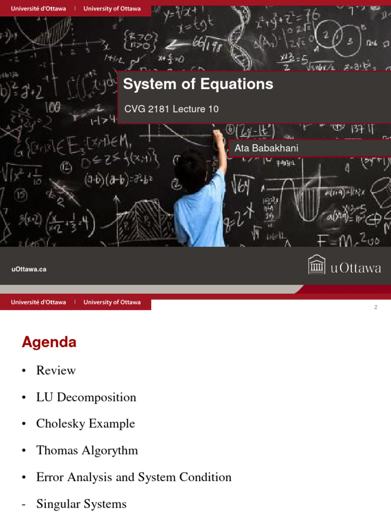 Lecture 10 | PDF | System Of Linear Equations | Mathematics Of Computing