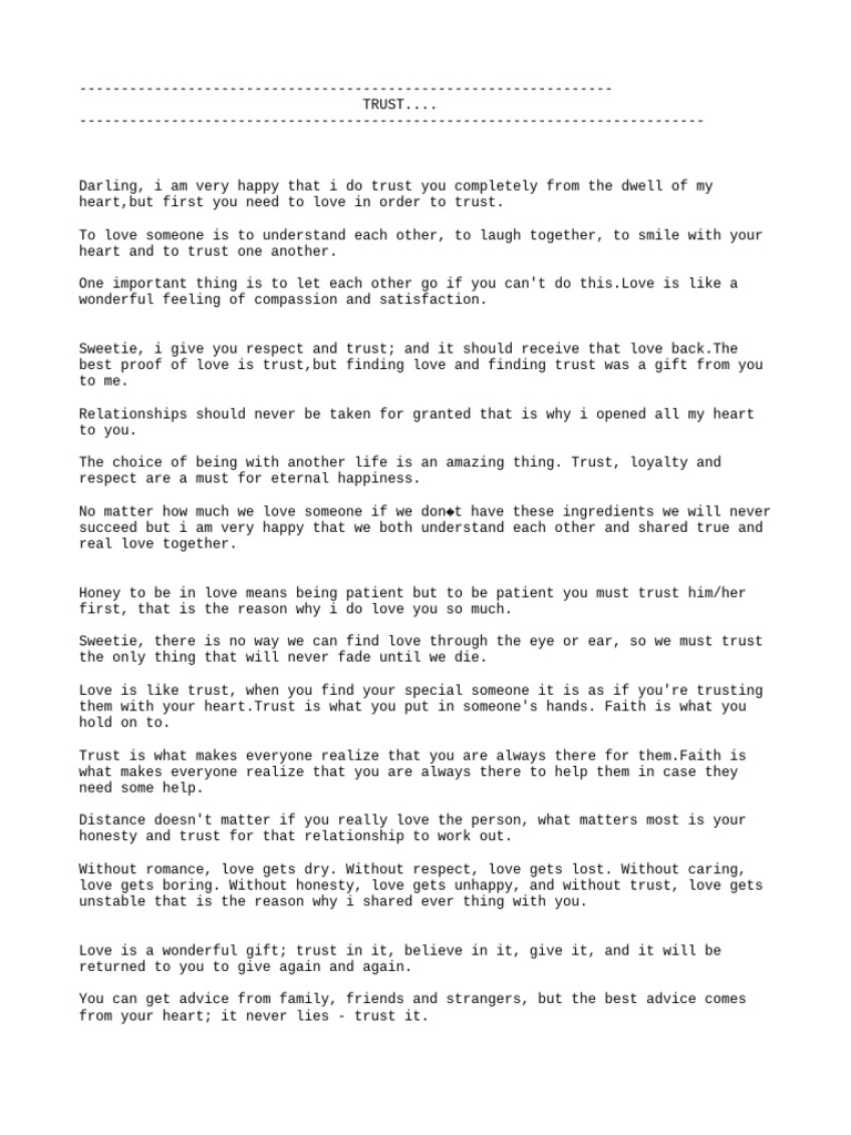 Trust 1 1 2 | PDF | Love