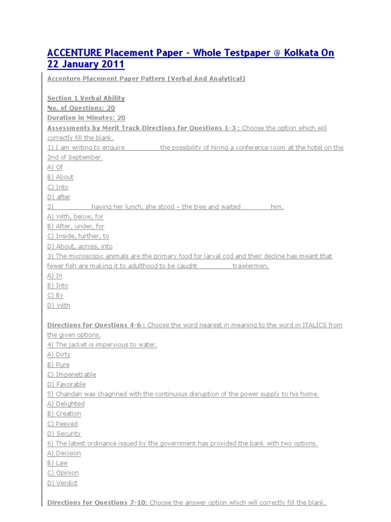 ACCENTURE Placement Paper | PDF | Microprocessor | Central Processing Unit