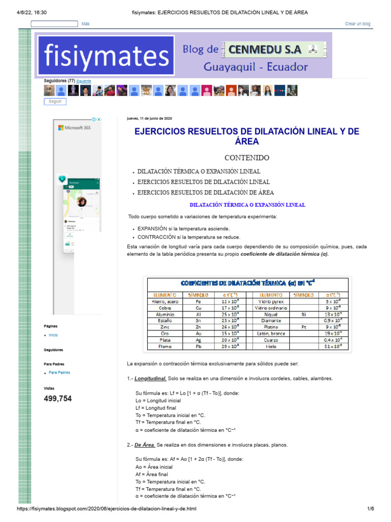 Fisiymates Ejercicios Resueltos De Dilatación Lineal Y De área Pdf