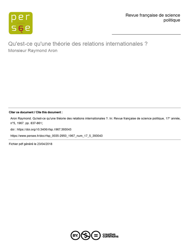 Théorie des relations internationales expliquée | PDF | Science | Économie