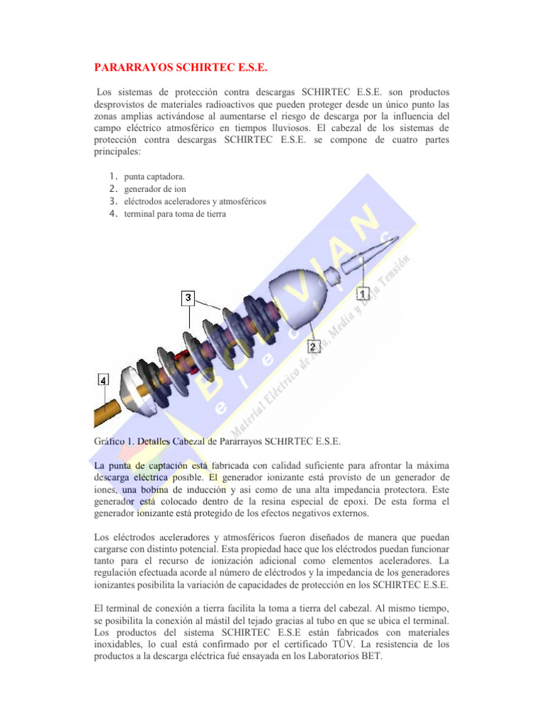 Sistemas de Pararrayos SCHIRTEC E.S.E. | PDF | Ciencias fisicas ...