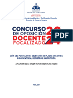 Concurso de Oposición Docente Focalizado 2024.guía para El Postulante