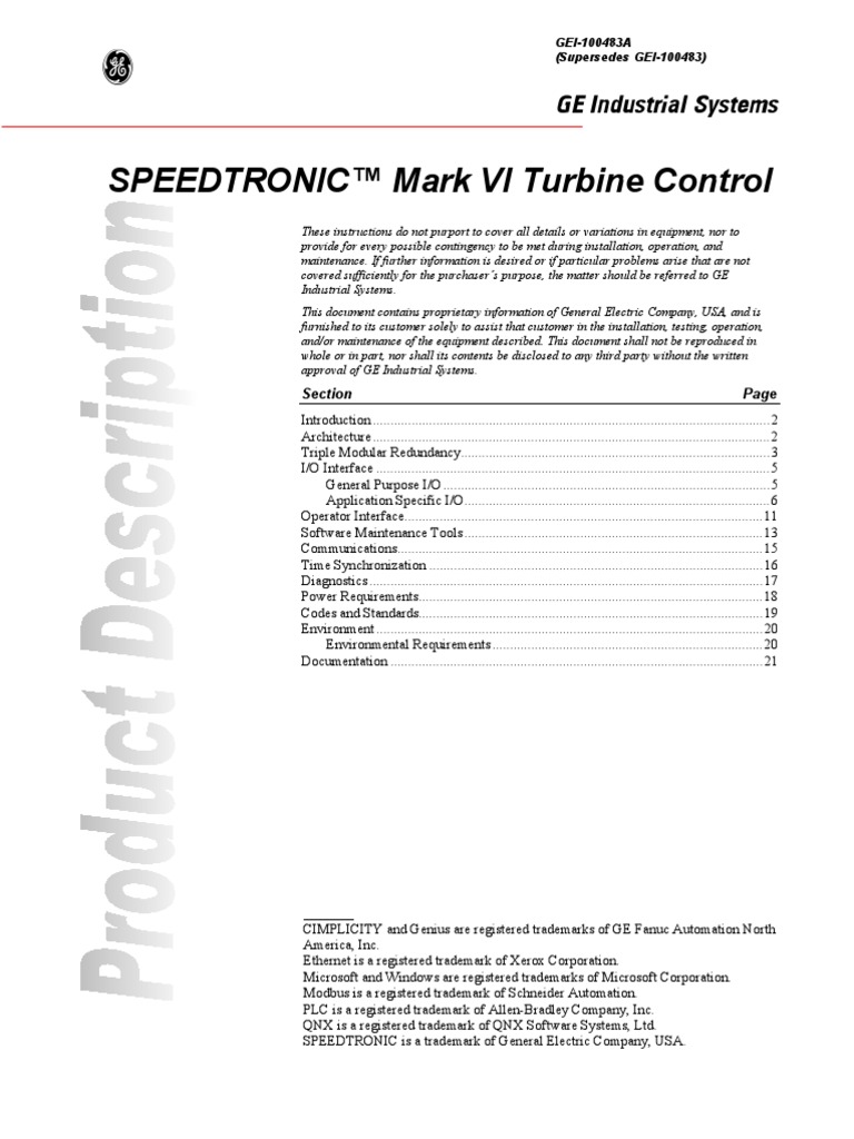 GE SpeedTronics MarkVI Turbine Control | PDF | Relay | Servomechanism