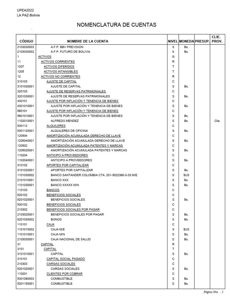 Nomenclatura de Cuentas Financieras | PDF | Bancos | Servicios financieros