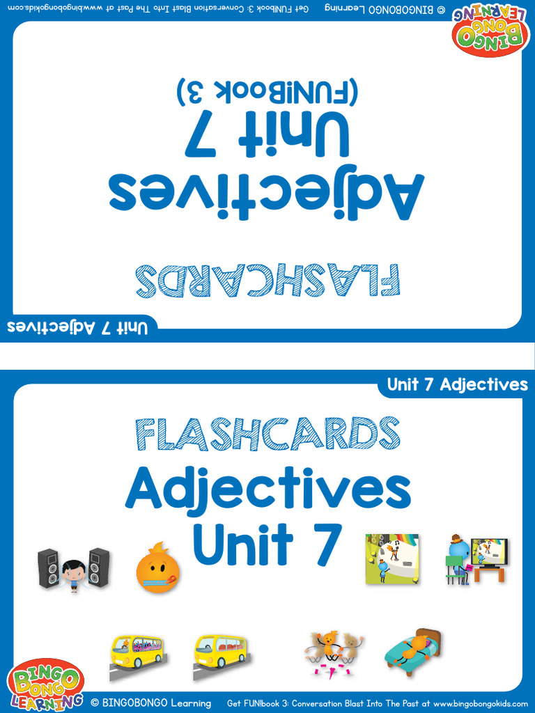 FUNbook3 Adjectives Flashcards Double Sided Unit 7 | PDF | Games ...