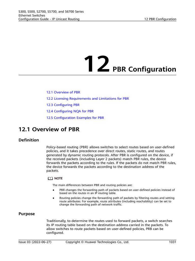 01-12 PBR Configuration | PDF | Routing | Ip Address