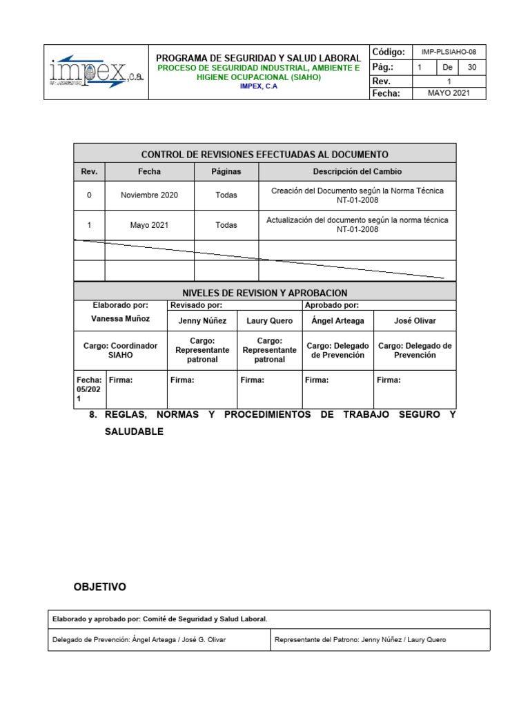 Normas y Procedimientos de Seguridad Laboral | PDF | Seguridad y salud ...