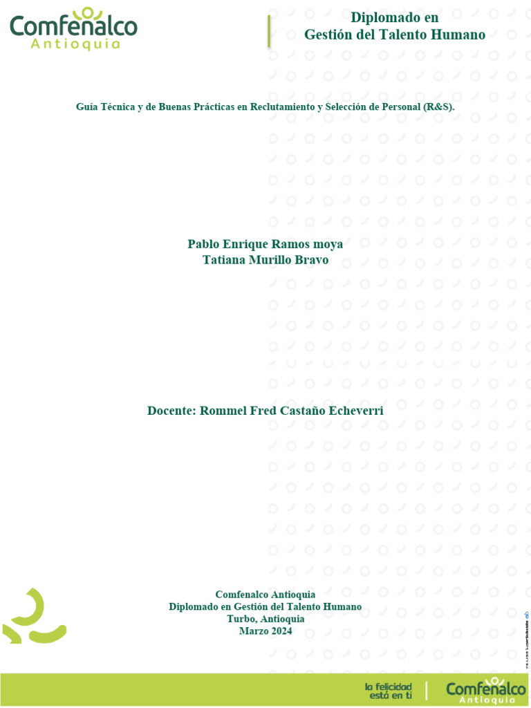 Trabajo Talento Humano R | PDF | Reclutamiento | Gestión de recursos