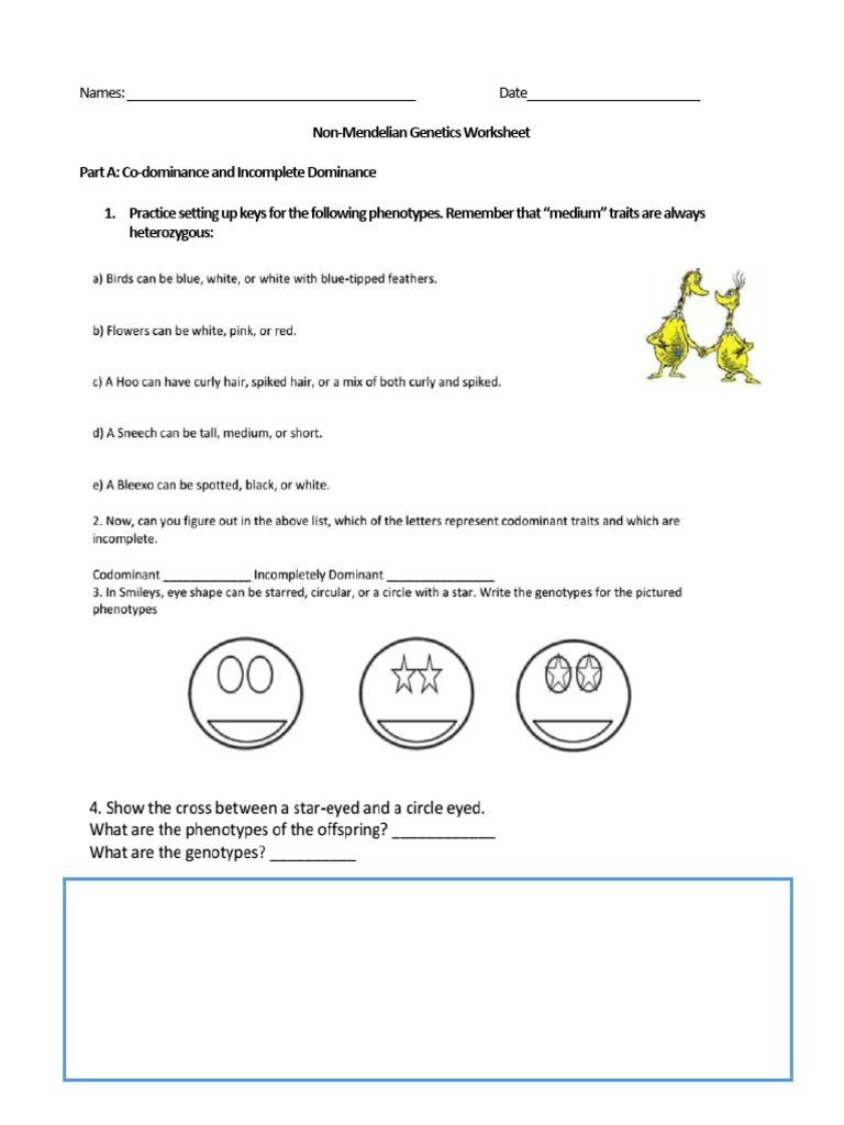 Worksheet Non Mendelian Download Free PDF Dominance (Genetics) Allele