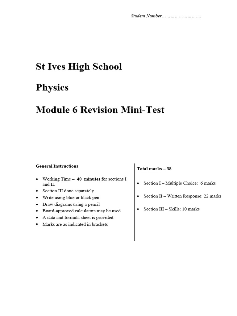Physics Mod 6 Test Pdf Transformer Inductor