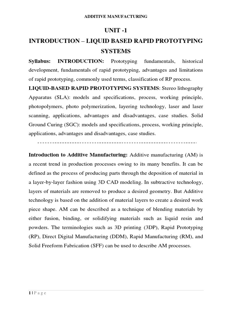 Additive Manufacturing in Prototyping | PDF | 3 D Printing | Prototype