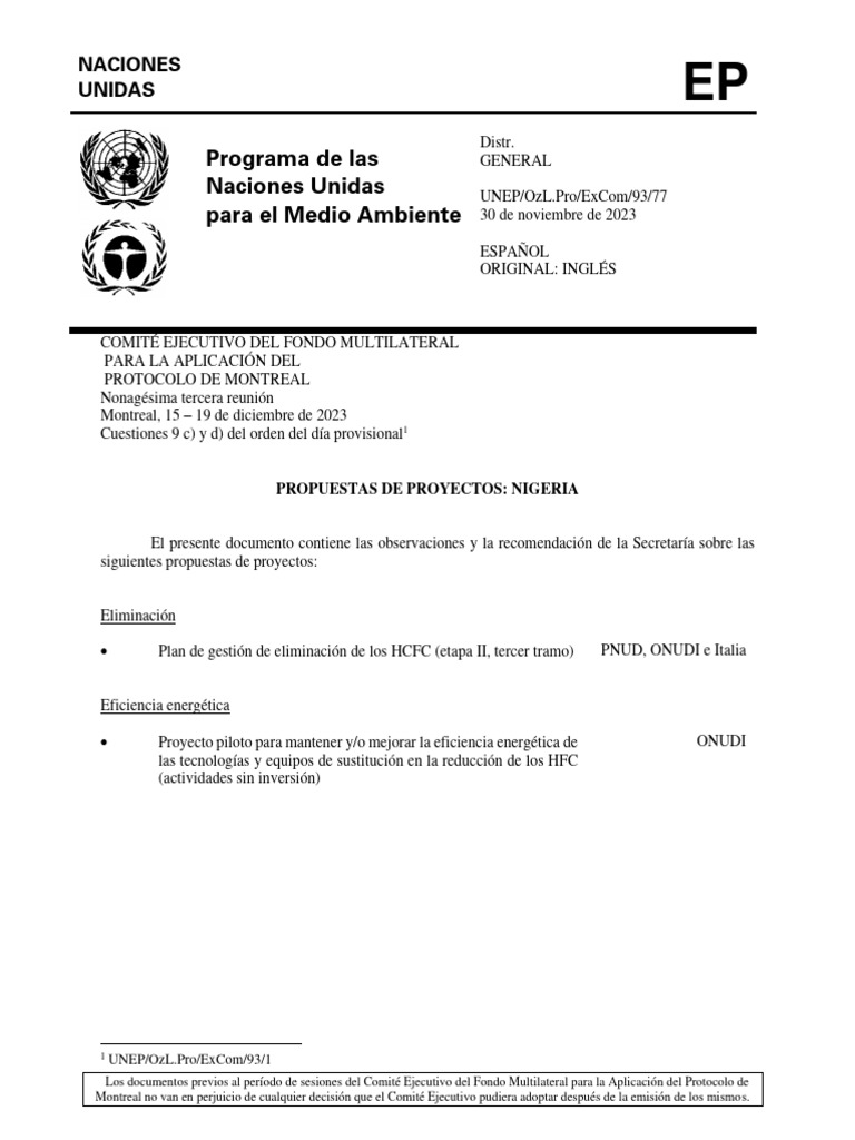 Programa de Las Naciones Unidas para El Medio Ambiente | PDF | Uso ...