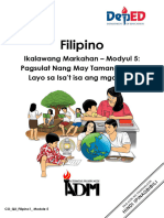 Filipino1 - Q2 - Mod5 - Pagsulat Nang May Tamang Laki at Layo Sa Isat Isa Ang Mga Letra - Version2