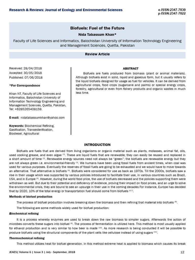 Biofuels: Future Energy Solutions | PDF | Biofuel | Algae Fuel