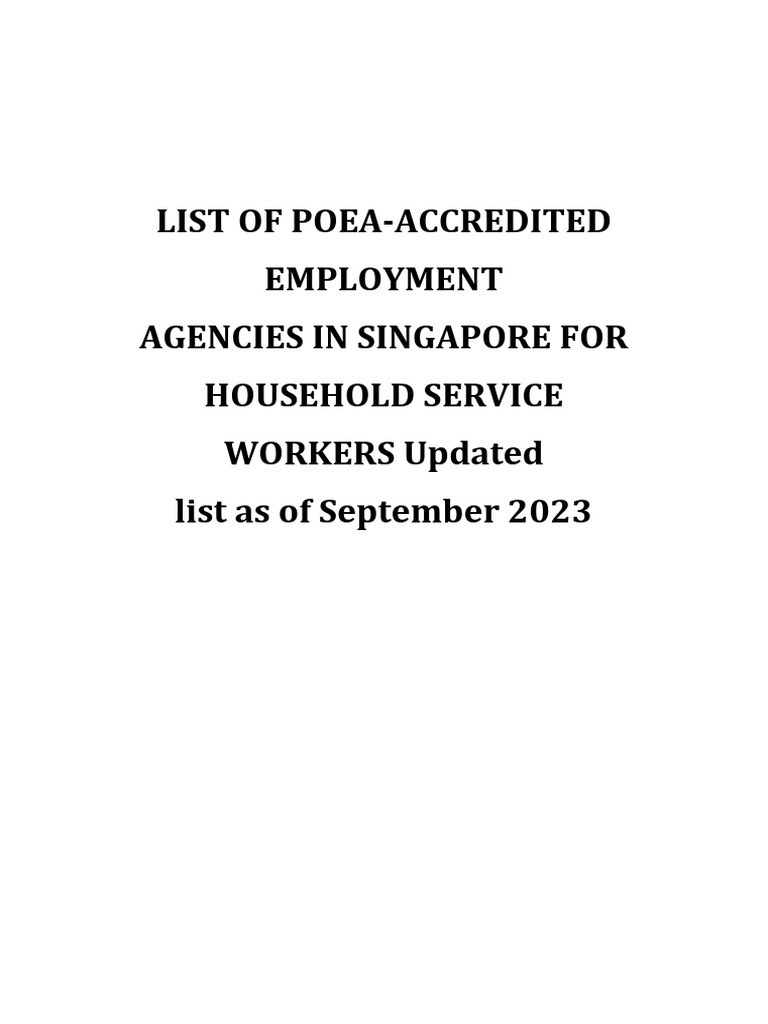 List of Poea Accredited Employment 2023 | PDF | Singapore | World Politics