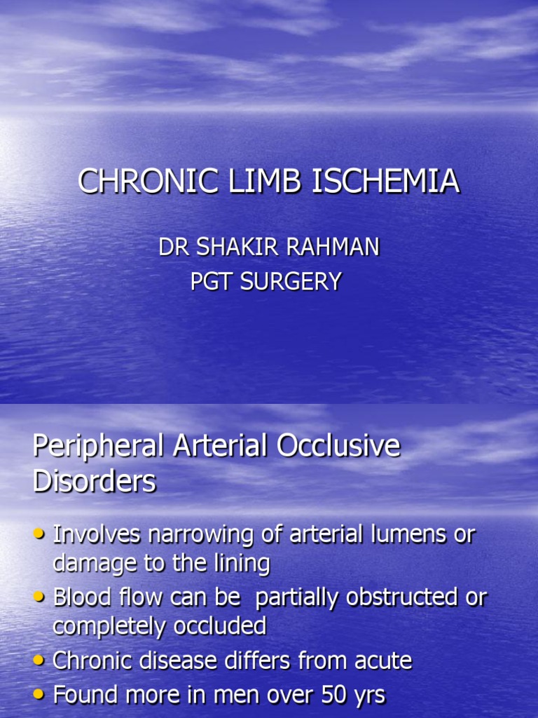 Chronic Limb Ischemia | PDF | Ischemia | Medicine