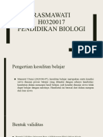 Rasmawati _H0320017_Biologi B_Tugas validitas dan reliabilitas instrumen