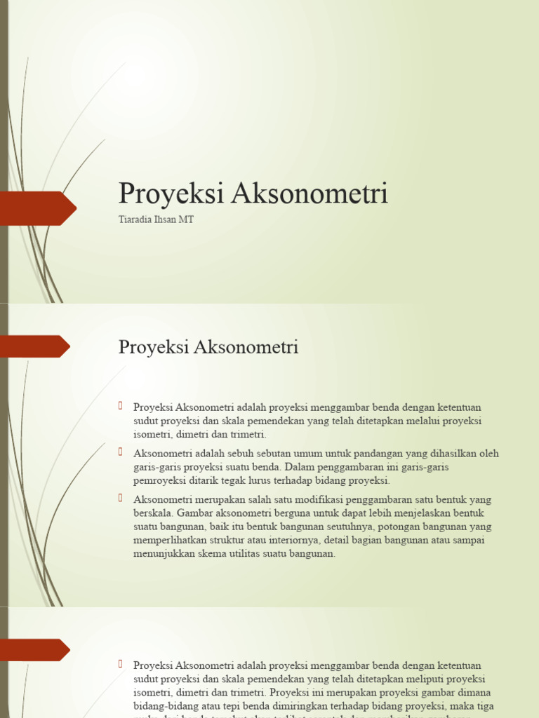 Proyeksi Aksonometri: Isometri, Dimetri, Trimetri | PDF