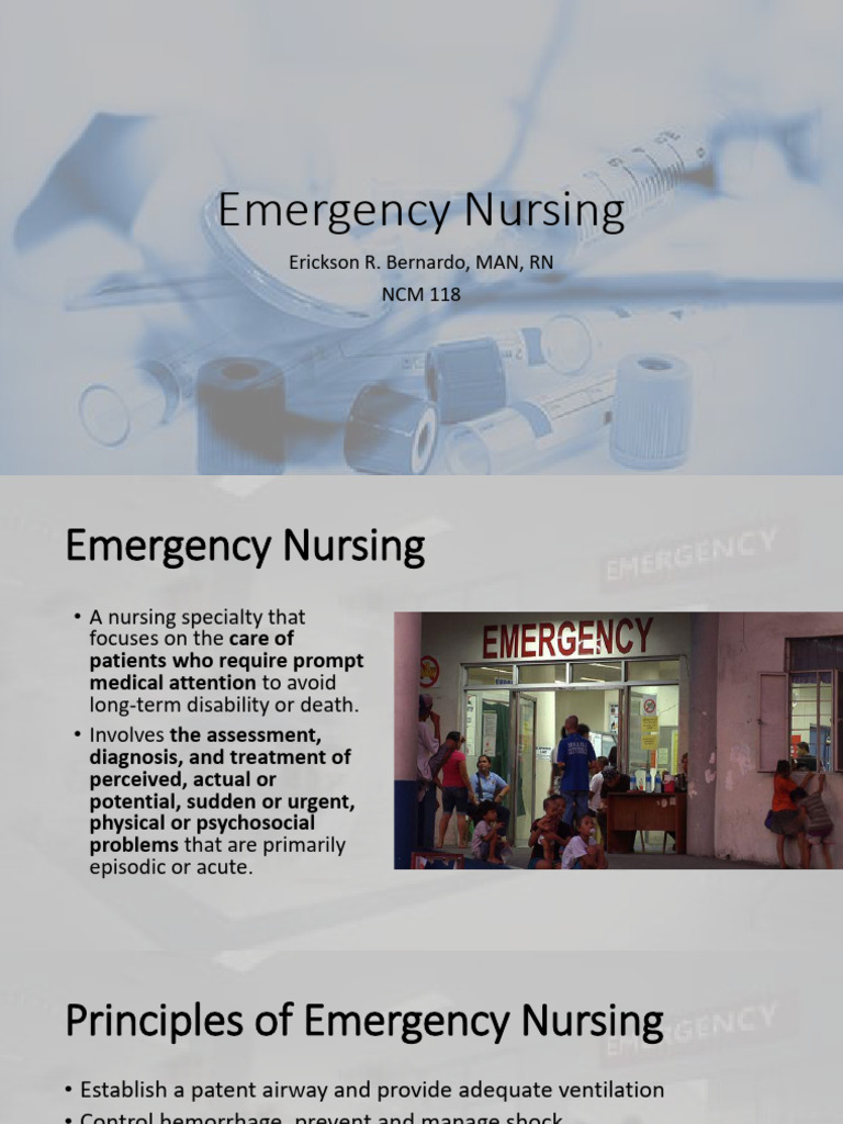 Principles of Emergency Nursing Care | PDF | Nursing | Medicine