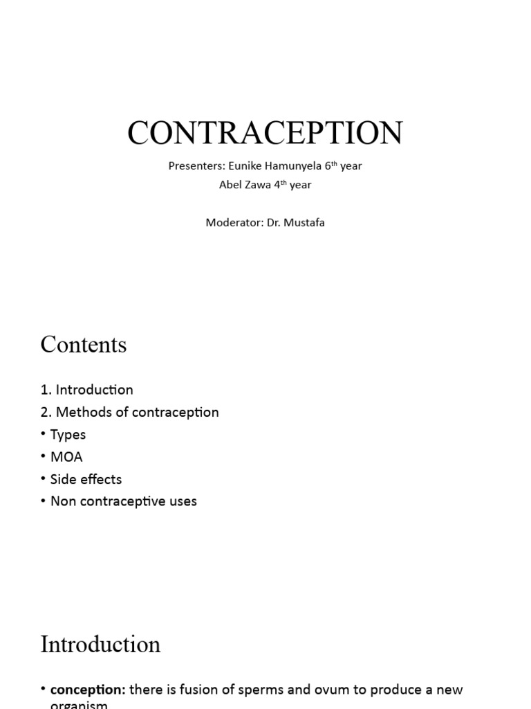 Final Contraceptions Pdf Combined Oral Contraceptive Pill Birth