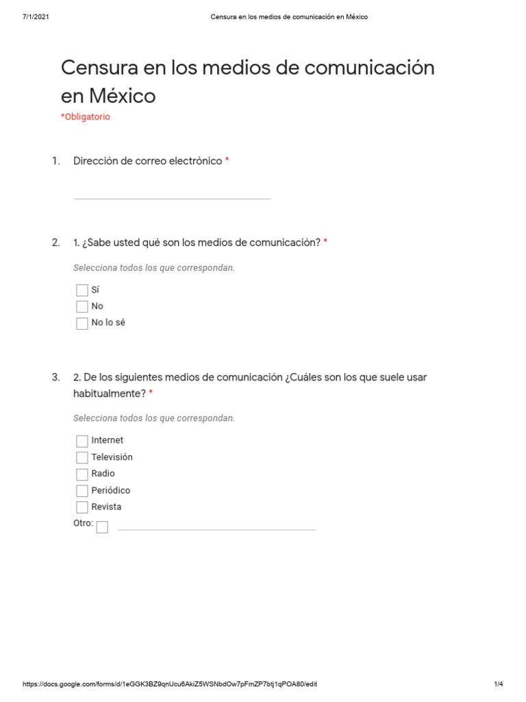 Censura en los medios de comunicaci n en m xico formularios de google