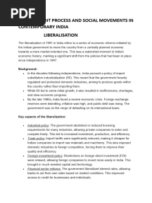 Development Process and Social Movements in Contemporary India