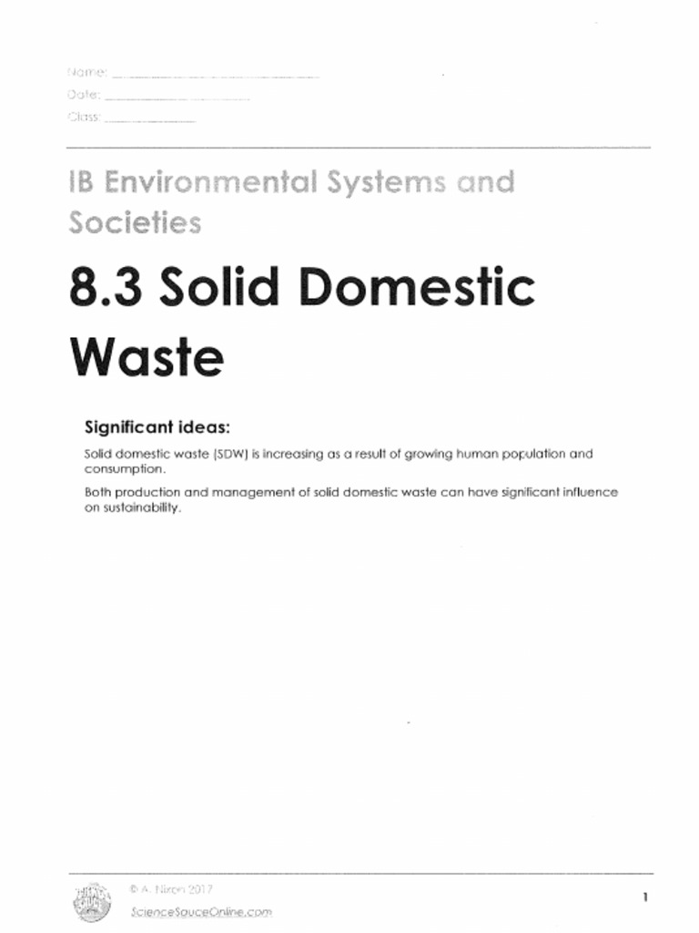 8.3 Solid Domestic Waste | PDF