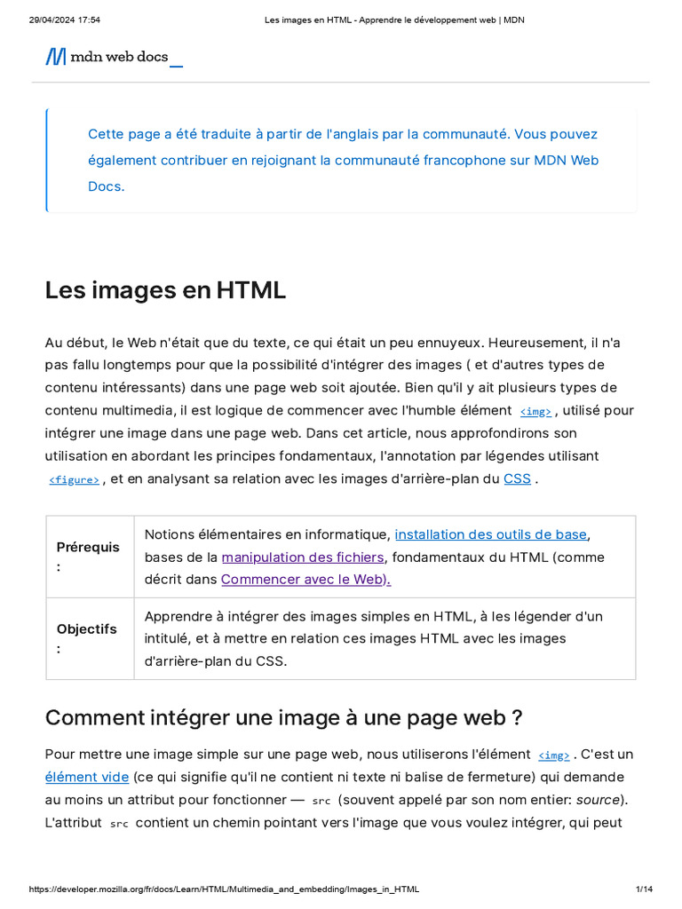 Intégration d'images en HTML | PDF | Html | Programmation web