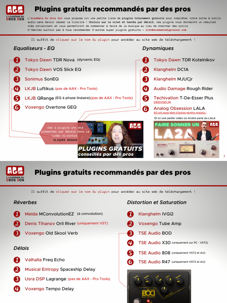 Plugins audio gratuits recommandés | PDF | Plugin (Informatique ...