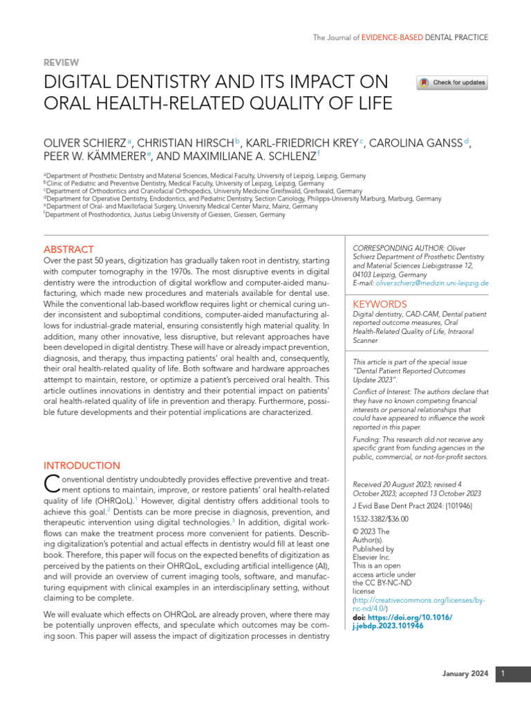 Digital Dentistry's Impact on Oral Health Quality | PDF | Dentistry ...