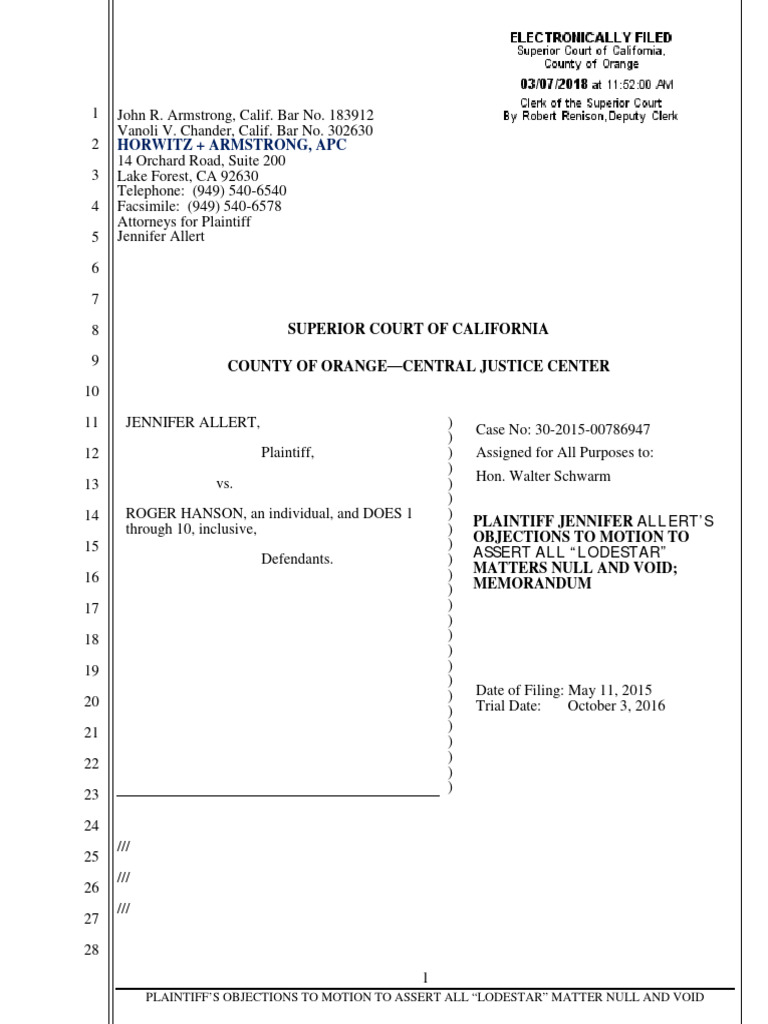 Plaintiff's Objections to Lodestar Motion | PDF | Attorney's Fee ...